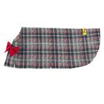 Large Gray Plaid Dog Poncho