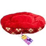 Barker & Meow 24" Luxury Pet Bed in Tartan Plaid Red