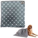 Bone Dry Pet Grooming Microfiber Towel in Gray Printed Trellis Collection