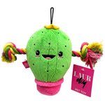LAUR diy Plush Cactus Pet Rope Toy with Squeaker