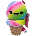 LAUR diy Plush Rainbow Ice Cream Pet Rope Toy with Squeaker