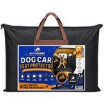 APetsPlanet Hard Bottom Waterproof Backseat Car Protector with Carry Bag Door Covers and Dog Seat Belts in Black