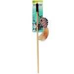 15.75" Fish, Bell and Feather Cat Teaser Wand Toy