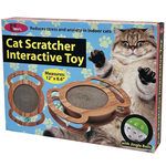 11.8" Wood Cat Scratcher Interactive Toy with Jingle Balls