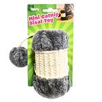 Mini Catnip Scratching Roller Sisal Barrel with Plush Cat Toy