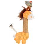 Plush Giraffe Dog Squeaky Toy with Long Neck and Rope Tail