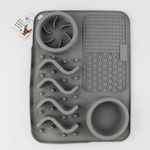 Silicone Slow Feeding Pet Mat with Built-in Bowls and Textured Lick Pads
