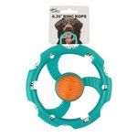 Durable Ring Rope Dog Toy with Textured Ball Center for Chewing and Tug Play