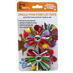 2 Pack Colorful Interactive Cat Toy with Pom Poms and Bell