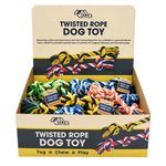 15.5" Twisted Rope Dog Toy in Assorted Colors with Countertop Display