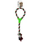 15" Twisted Rope Tug and Pull Dog Toy with Handle Assorted Colors