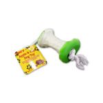 Apple dog toy on rope