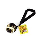 Tennis ball dog toy with strap