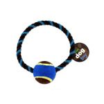 Rope dog toy with tennis ball