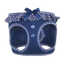 American River Choke Free Dog Harness Polka Dot Collection (Color: Navy Polka Dot, size: XX-Small)