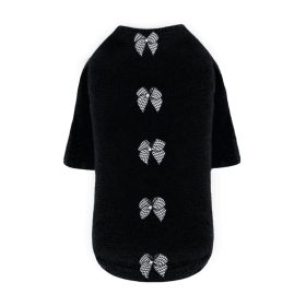 Houndstooth Dog Sweater (Color: black, size: XXS)